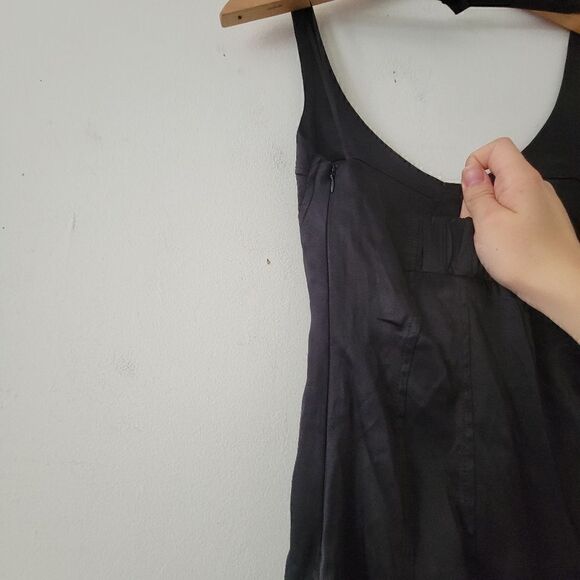 Zara Black Halter Mini Dress Satin M - Picture 8 of 11